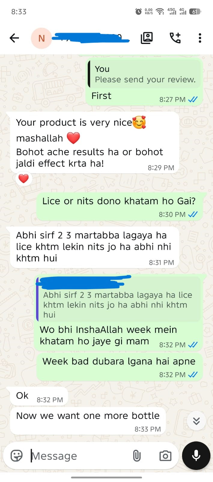 WhatsApp review screenshot